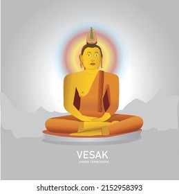 Vesak Day Buddha Vector Art Sri Lankas Stil 