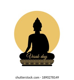 Vesak day. Buddha's birthday. Vector illustration on a white background, isolated.