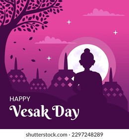 Vesak Day Celebration Social Media Background Illustration Cartoon Hand Drawn Templates