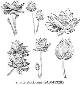 Vesak Day Celebration with Temple Silhouette, Lantern or Lotus Flower Decoration in Flat Cartoon Background Illustration for Greeting Card or Poster