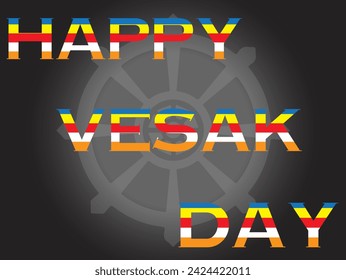 Vesak Day Creative Concept for Card or Banner. Vesak Day is a holy day for Buddhists. Happy Buddha Day with Siddhartha Gautama Statue Design Vector Illustration