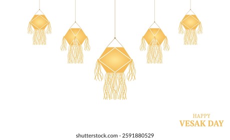 Vesak day decoration background vector.
