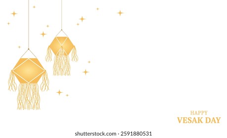 Vesak day decoration background vector.