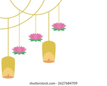 Vesak Day Decoration Hanging Line Art