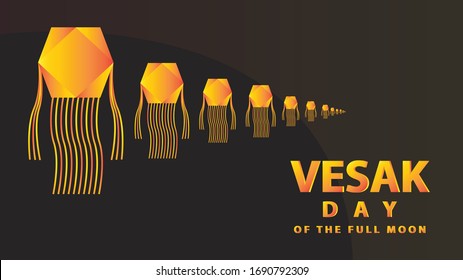 "Vesak", el Día de la Luna Llena. ilustración vectorial