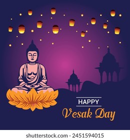 vesak day illustration festival celebration social media post and vesak day Banner