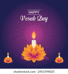 vesak day illustration festival celebration social media post and vesak day Banner