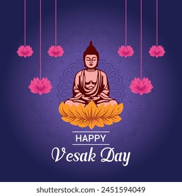vesak day illustration festival celebration social media post and vesak day Banner