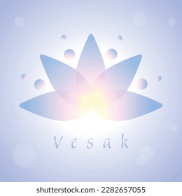 Día de Vesak. Luz y Lotus, símbolo sagrado ayurveda, armonía, equilibrio, universo. Diseño de carne de tatuaje, signo de yoga.  Anti-estrés