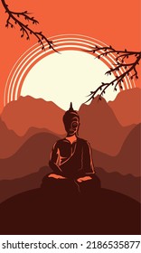 afiche de vesak day con buddha