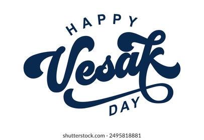 Vesak Day typography Design, Vesak Day text vector, Vesak Day lettering with lotus flower