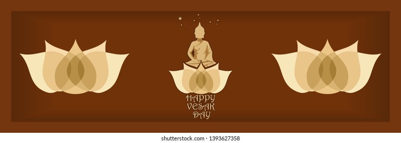 Vesak day vector illustration. Suitable for greeting card, poster and banner 