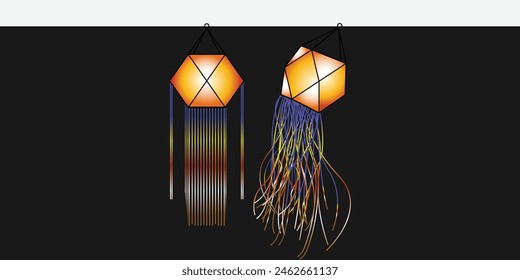 vesak lantern for vesak festival. ui,web,app and other can to be used. vector illustration concept.