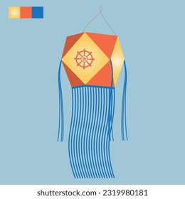 Vesak Lanterns, Vesak day vector, Five color lanterns, Sri lankan vesak kudu, Vesak day celebration vector art.