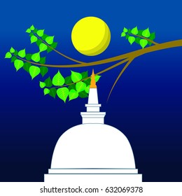Vesak Moon and Bodhi Tree
