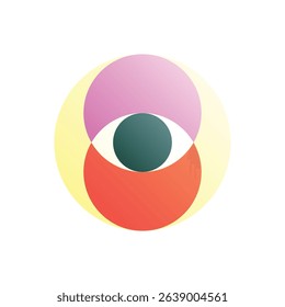 Vesica piscis. Editable vector icon, coloured.