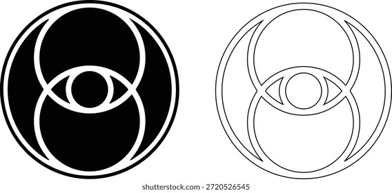 Vesica Piscis Ilustración vectorial de Iconos de Ojos