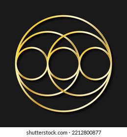 Vesica piscis, sacred geometry symbol, duality, trinity