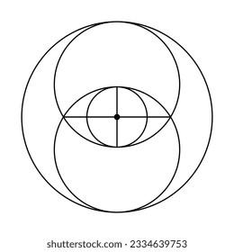 Vesica piscis. Scared Geometry Vector Design Elements. This is religion, philosophy, and spirituality symbols. the world of geometry with our intricate illustrations.