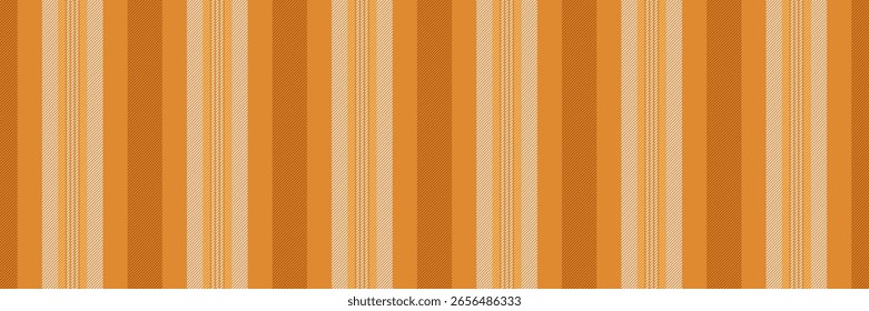 Vesigner lines vector texture, africa textile background stripe. Pich vertical pattern seamless fabric in orange and white colors palette.