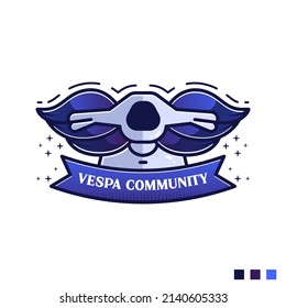 Vespa diseño vectorial del logo de la comunidad