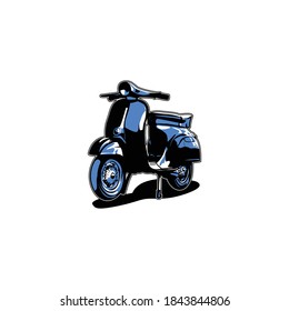 Vespa illustration in bright colors