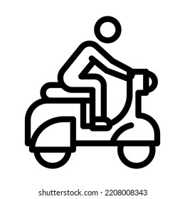 vespa line icon illustration vector graphic