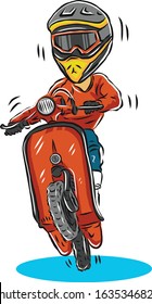 vespa Motocross scooter ,vector illustration