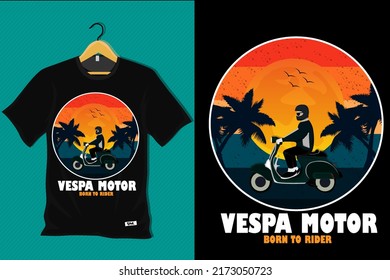 Vespa Motor Retro Vintage T Shirt Design