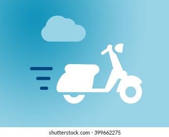 Vespa ride on a beautiful day vector illustration