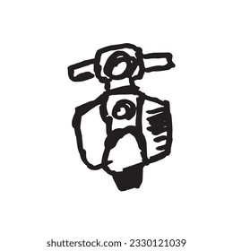 Vespa scooter doodle drawing marker style
