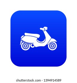 Vespa scooter icon digital blue for any design isolated on white vector illustration