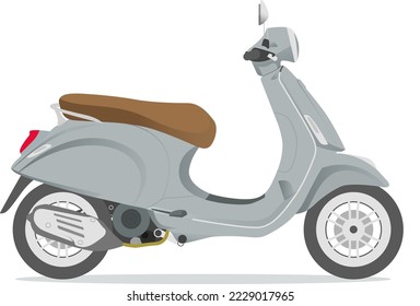 Vespa Scooter Simple Flat Vector