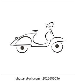 Vespa scooter vector brush art 