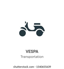 Vespa vector icon on white background. Flat vector vespa icon symbol sign from modern transportation collection for mobile concept and web apps design.