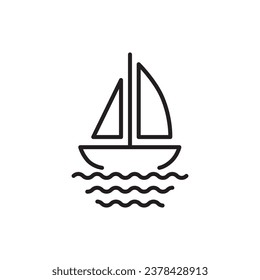 Icono del buque. Diseño de señales planas de crucero. Pictograma vectorial de símbolo de envío. icono de interfaz de usuario de UX