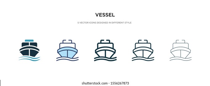 vessel icon in different style vector illustration. two colored and black vessel vector icons designed in filled, outline, line and stroke style can be used for web, mobile, ui