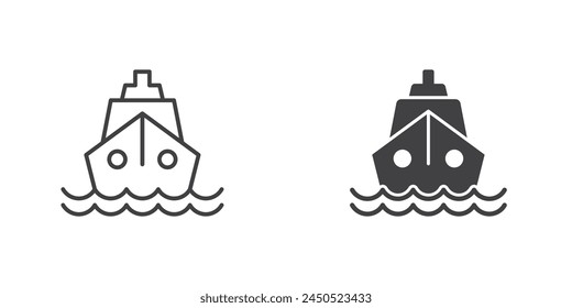 Vessel icon in flat style. Ship vector illustration on isolated background. Transport sign business concept.