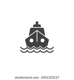 Vessel icon in flat style. Ship vector illustration on isolated background. Transport sign business concept.