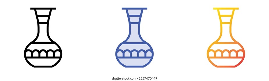 vessel icon. Linear, Blue Fill and Gradient Style Design Isolated On White Background