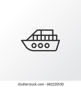 Vessel Icon Symbol. Premium Quality Isolated Boat Element In Trendy Style.