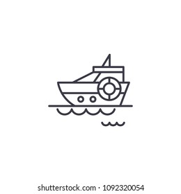 Vessel linear icon concept. Vessel line vector sign, symbol, illustration.