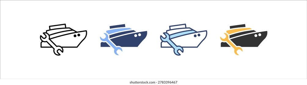 Vessel Maintenance Icon Set Multiple Style Collection