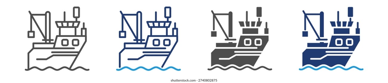 vessel safety survey icon set multiple style