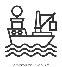 Vessel Safety Survey Outline Icon Vector Illustration