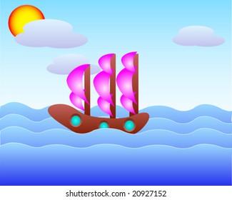 Vessel sailing in the sea