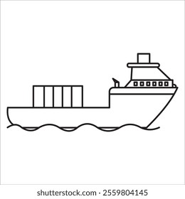 Vessel stock icon outline vector