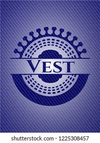 Vest badge with jean texture