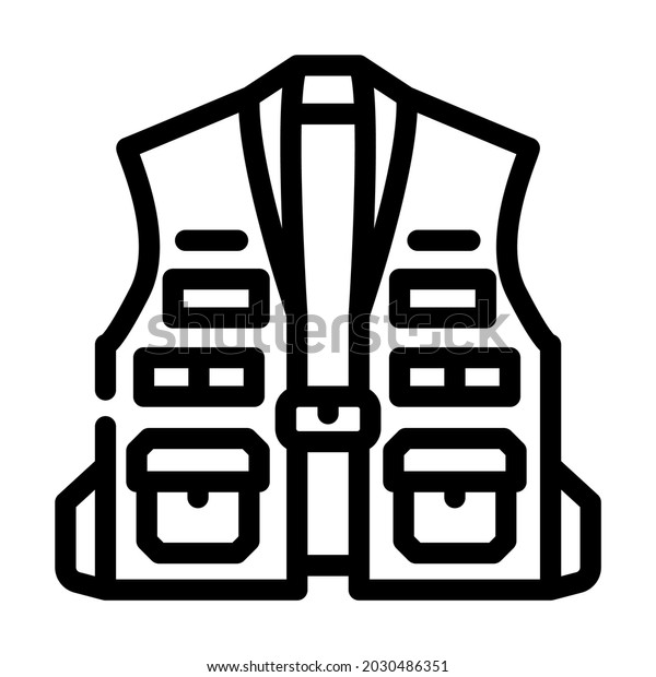 vest clothing line icon vector.\
vest clothing sign. isolated contour symbol black\
illustration
