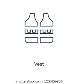 Vest concept line icon. Linear Vest concept outline symbol design. This simple element illustration can be used for web and mobile UI/UX.